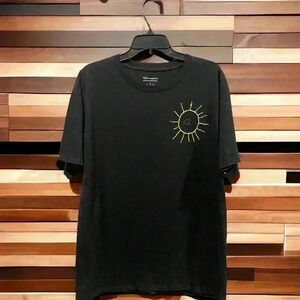 Champion Black Men’s Size Large T-Shirt With Cool Hand-Embroidered Sunshine.